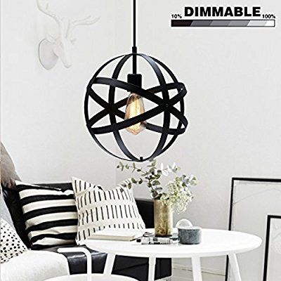 Industrial Metal Pendant Light, Spherical Pendant Light, Rustic Chandelier Vintage Hanging Cage Globe Ceiling Light Fixture for Kitchen Island Dining Industrial Metal Pendant Light, Spherical Pendant Light, Rustic Chandelier Vintage Hanging Cage Globe Ceiling Light Fixture for Kitchen Island Dining