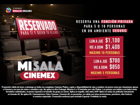 Renta Una Sala De Cine Para Ver Una Pelicula La Nfl O Jugar Videojuegos Cinemex Cine Entradas De Cine