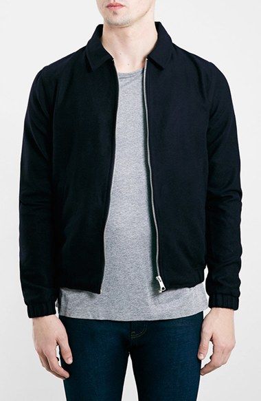 Topman zip through cardigan in navy