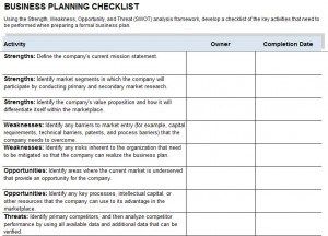 plan checklist