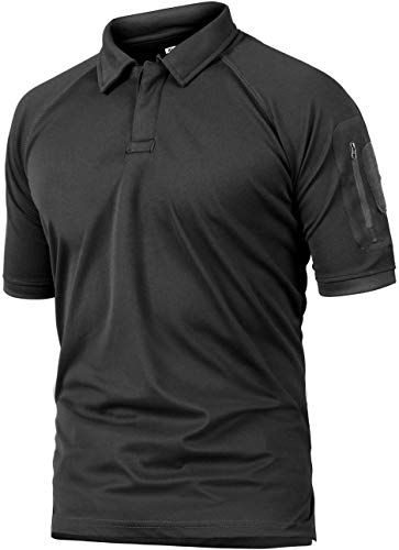 CRYSULLY Men/'s Military Short Sleeve Shirt Cargo Tactical Pullover Outdoor T-Shirt Army Combat Polo Shirts