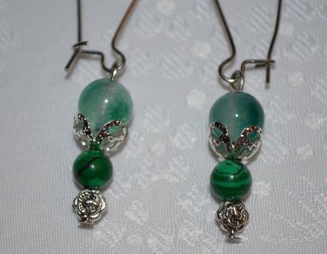 tibétain bijoux jade et perles Boucles d/'oreilles