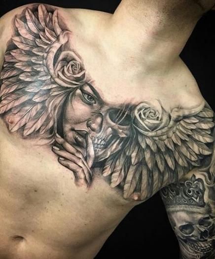 Pin By Camaddav On Sleeve Tattoos Chest Tattoo Men Cool Chest Tattoos Chest Piece Tattoos