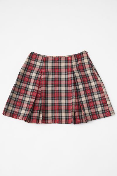 Women Girl Pleated Skirt Zipper Plaid Tennis Skirt School Cheer Live Dance Skirt