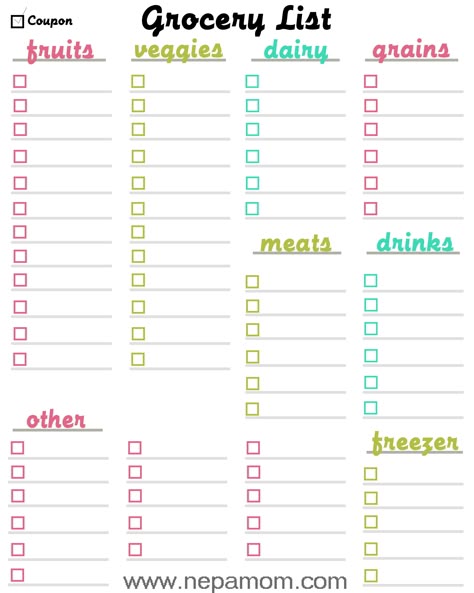 NEPA Mom Grocery List-2 Frugal Living Ideas Pinterest - blank grocery list templates NEPA Mom Grocery List-2 Frugal Living Ideas Pinterest - blank grocery list templates