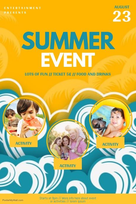 summer event flyer template for kids event flyer templates summer event flyers