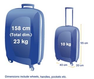 10 kg extra checked baggage allowance increased on thai airline check in luggage size