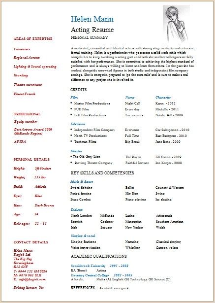 8 Acting Resume Samples Sample Resume Template Acting Resume Acting Resume Template Best Resume