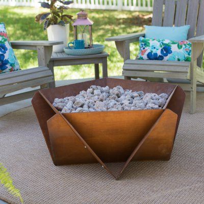 Belham Living Haldisa 34 in. Fire Pit with Free Cover | Fire pit decor, Fire pit wall, Concrete fire pits