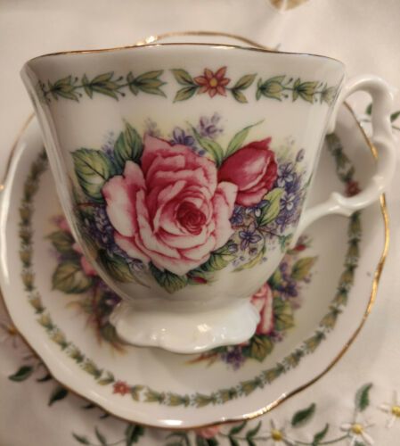 Made In England Royale Garden Staffordshire Tea Cup And Saucer