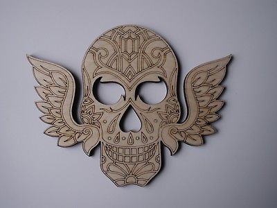 Day of the Dead Skull Laser Cut Wood Shape SKL11