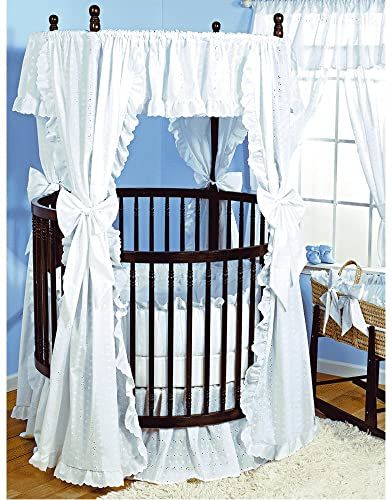 Beautiful Baby Doll Bedding Carnation Eyelet Round Crib Set White Kids Home 234 11 Ppwonderfulrang Cribs Baby Cribs Round Crib Bedding, Round Crib Bedding Set