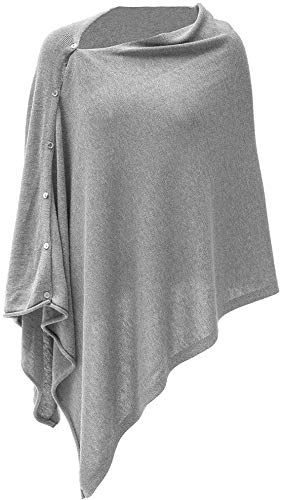 Chic Womens Cashmere Versatile Button Poncho Sweater Chic Womens Cashmere Versatile Button Poncho Sweater