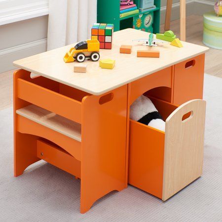 Senda Kids Wooden Storage Table And Bench Set 4 Piece Com Childrens Senda Kids Wooden Storage Table And, Toddler Wooden Table And Chairs With Storage