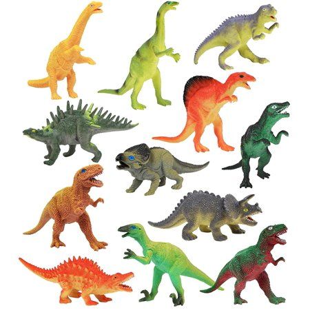 12 Pack Realistic Dinosaurs Figures Toys Assorted Dinosaur Figures with MULTI ST