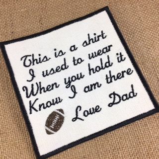 Football Memory Pillow Patch SEW or Memory pillow patch Pillow patch