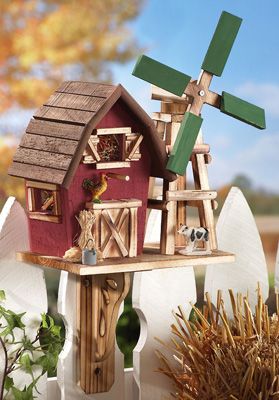 Grand Pavillon Birdhouse Bois Amish Handmade 8 Chambres