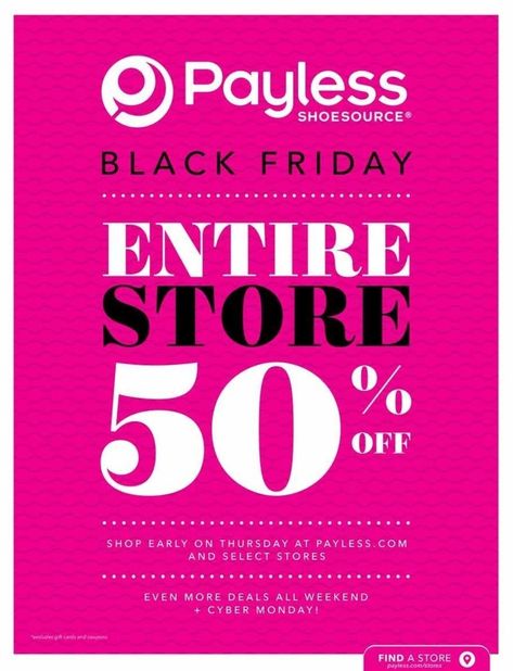 Payless ShoeSource 2018 Black Friday Ad | Black friday ads, Black ...