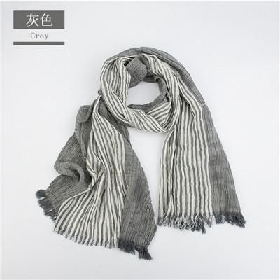 Winter Scarf Men Warm Soft Tassel Bufandas Cachecol Gray Woven Cotton Scarves