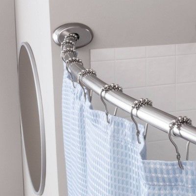 72 Curved Steel Shower Curtain Rod Tension Or Permanent Mount