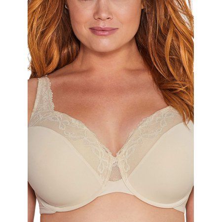 Olga Womens Plus-Size Cloud 9 Underwire Contour Bra with Lace
