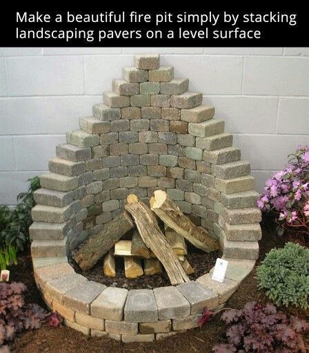 797 Best Fire Pit Diy Images On Pinterest Backyard Patio Bar Homemade Fire Pit Made From Stone Overs Stacked On A Flat Service