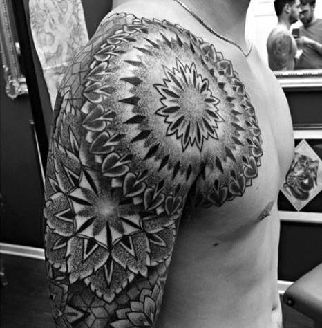 Pin By Becca On Tattoo Geometric Tattoo Shoulder Geometric Tattoos Men Sleeve Tattoos
