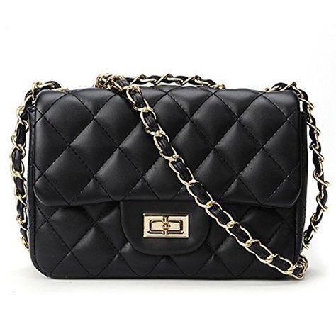 Womens Quilted Chain Bag Pu Leather Shoulder Crossbody handbag Messenger Purse