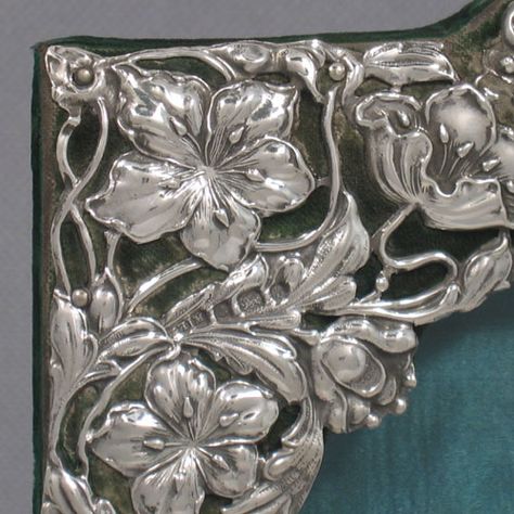 Antique Victorian Sterling Silver Art Nouveau Photograph Frame Antique Victorian Sterling Silver Art