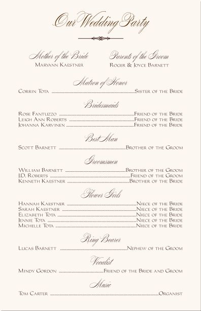 free printable wedding programs