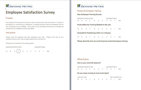 Employee Satisfaction Survey - A survey to determine how satisfied - satisfaction survey Employee Satisfaction Survey - A survey to determine how satisfied - satisfaction survey