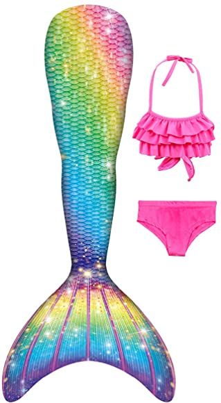 Traje De Baño De Cosplay De Cola De Sirena De 4 Piezas Traje De Baño De Cosplay De Cola De Sirena De 4 Piezas