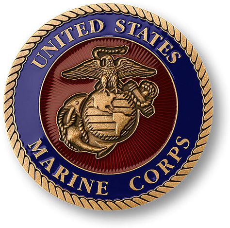 Military Self-adhesive Metal Medallion 2/"-marine Corps