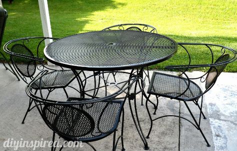 Patio Table And Chair Update Painting Furniture Metal Outdoor Metal Patio Furniture, What Is The Best Paint For Metal Outdoor Furniture