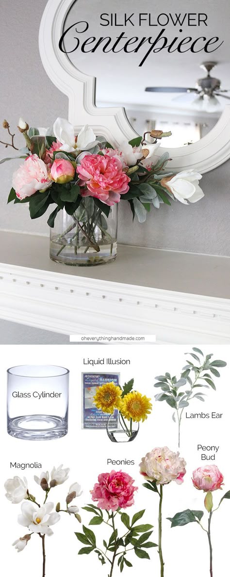 Diy Centerpieces With Faux Flowers Flower Arrangements Diy Flower Arrangements Table Flower Arrangements