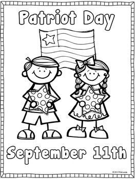 Patriot Day Coloring and Writing Page Freebie | Patriots day