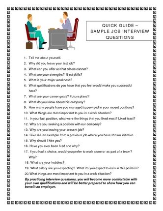 job interview quiz