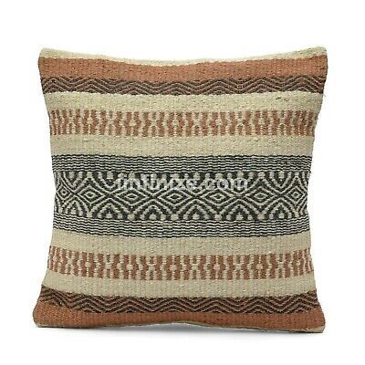 Handmade Colorful Decor Rug Pillow Cover Jute Cushions Kilim Throw Size 18*18/"