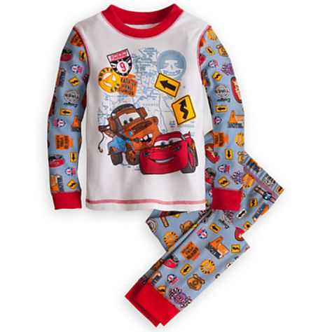 Disney Store Cars Lightning McQueen Tight Fit Long Sleeve Pajama Set Boy 6 7