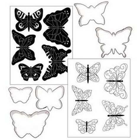 royal icing butterfly template Butterfly template/stencil for chocolate decorations | easy.