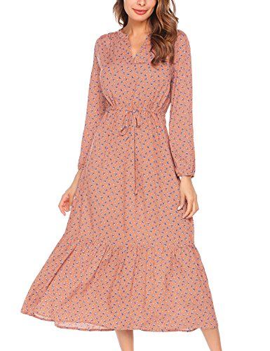 BEAUTYTALK Womens Casual O Neck Half Sleeve Polka Dot Flare A-line Dress
