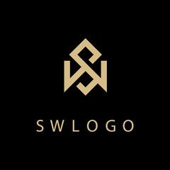 Elegant Luxury Initials Monogram S W logo design Elegant Luxury Initials Monogram S W logo design