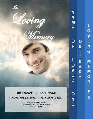 Ray of Lightu0027 Clouds 4 Step Graduated Funeral Template for Order - funeral announcement template free Ray of Lightu0027 Clouds 4 Step Graduated Funeral Template for Order - funeral announcement template free