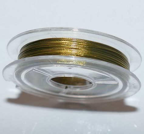 1m Metallic Black 0.5mm Plastic Coated Beading Wire