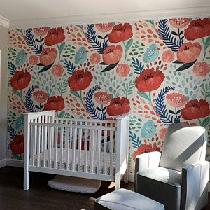 Pineapples and Palm Leaves Removable Wallpaper-Peel and Stick Wallpaper-Wall Mural Self Adhesive Wallpaper