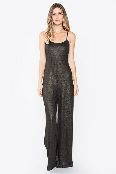 M&S&W Womens Velvet Spaghetti Strap Wide Leg Pants Jumpsuits M&S&W Womens Velvet Spaghetti Strap Wide Leg Pants Jumpsuits