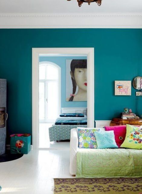 36 Wonderful Turquoise Home Décor Ideas With Dark Blue Wall And Interior Colorido Interiores De Casas Cores Para Casa - Turquoise Home Decor Items 36 Wonderful Turquoise Home Décor Ideas With Dark Blue Wall And Interior Colorido Interiores De Casas Cores Para Casa - Turquoise Home Decor Items