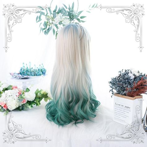 42CM hellblonde Mixed schwarz Locken Harajuku Lolita Perücke mit Pony Frisur Wig 42CM hellblonde Mixed schwarz Locken Harajuku Lolita Perücke mit Pony Frisur Wig