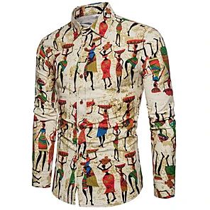 Coolred-Men Floral Print Long-Sleeve Stylish Casual Button Down Shirts
