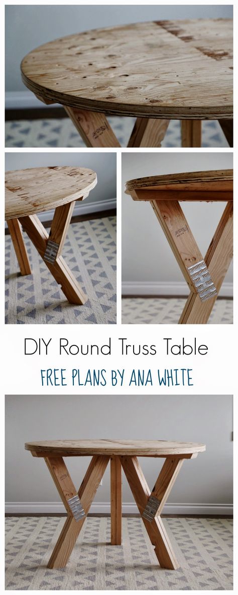 Y Truss Round Table Wood Diy Furniture Plans Projects Truss Table Diy Furniture Plans, Ana White Round Table